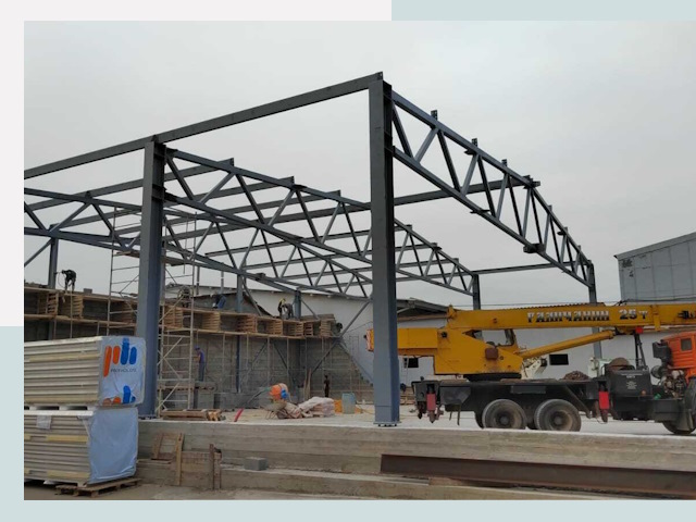 Строительство цехов в Колпине