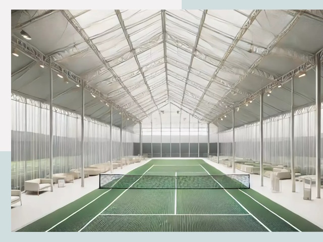 Строительство теннисных кортов в Колпине