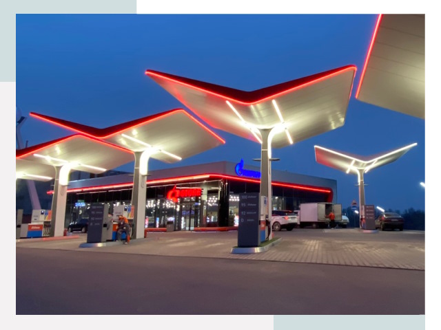Навесы для АЗС в Колпине