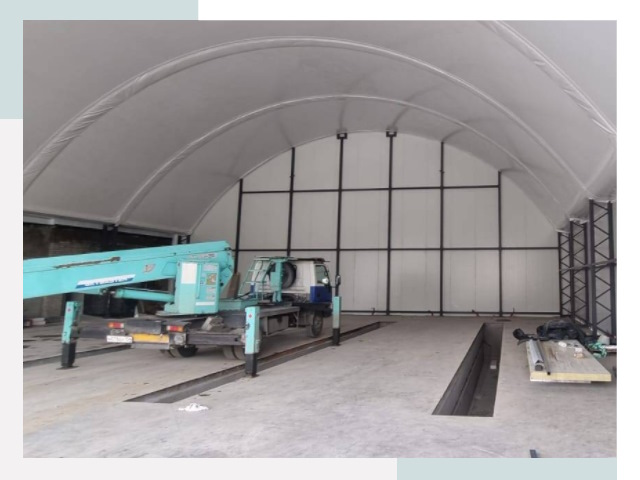 Внутреннее оснащение ангаров в Колпине