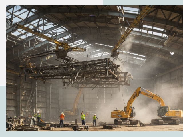 Демонтаж ангаров в Колпине от 619 руб. за м²